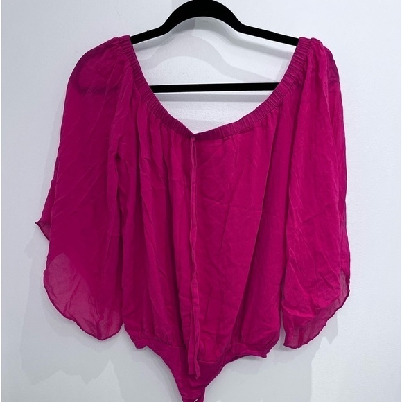 Guess by Marciano pink silk bodysuit hot pink size xs - Picture 7 of 8